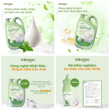 Nước rửa chén Enzym Min Min Nhật Bản, sạch an toàn, hương sữa gạo, giá 39.000₫ 4 Nước rửa chén Enzym Min Min Nhật Bản, sạch an toàn, hương sữa gạo, giá 39.000₫ 4