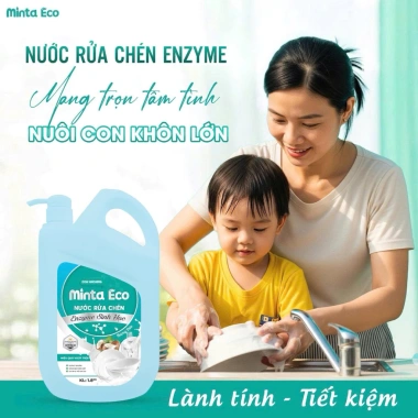 Nước rửa chén enzym thuần chay Minta - công nghệ châu Âu, hương dừa, mềm tay, lành tính, an toàn cho trẻ, giảm giá 95.999 VNĐ 2 Nước rửa chén enzym thuần chay Minta - công nghệ châu Âu, hương dừa, mềm tay, lành tính, an toàn cho trẻ, giảm giá 95.999 VNĐ 2