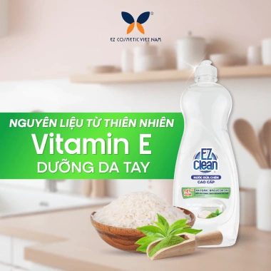 Nước Rửa Chén EZ Clean 800gr - Sạch nhanh dầu mỡ, không phẩm màu, dịu tay, vitamin E, 26.460₫ 3