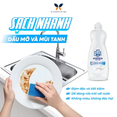 Nước Rửa Chén EZ Clean 800gr - Sạch nhanh dầu mỡ, không phẩm màu, dịu tay, vitamin E, 26.460₫ 5