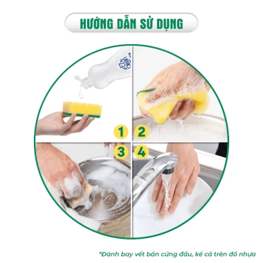 Nước Rửa Chén EZ Clean 800gr - Sạch nhanh dầu mỡ, không phẩm màu, dịu tay, vitamin E, 26.460₫ 6