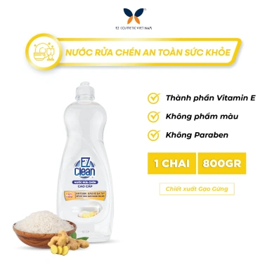 Nước Rửa Chén EZ Clean 800gr - Sạch nhanh dầu mỡ, không phẩm màu, dịu tay, vitamin E, 26.460₫ 10