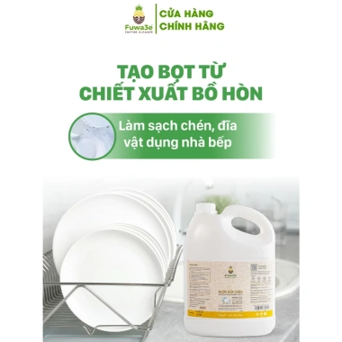 Nước Rửa Chén Fuwa3e Hữu Cơ Enzyme Sinh Học 3.8L: An Toàn Cho Bé, Bảo Vệ Da Tay, Giá 117.333 VND 5