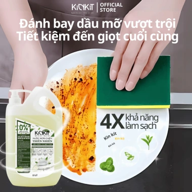 Nước Rửa Chén Hữu Cơ KinKit 2.1L Trà Xanh Lên Men Không Paraben - Mềm Dịu Da Tay, An Toàn Cho Bé 8 Nước Rửa Chén Hữu Cơ KinKit 2.1L Trà Xanh Lên Men Không Paraben - Mềm Dịu Da Tay, An Toàn Cho Bé 8