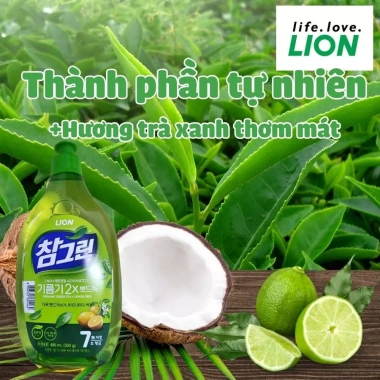 Nước rửa chén Lion Real Green 500g chiết xuất trà xanh Hàn Quốc, giá chỉ 65.000 VND 4 Nước rửa chén Lion Real Green 500g chiết xuất trà xanh Hàn Quốc, giá chỉ 65.000 VND 4