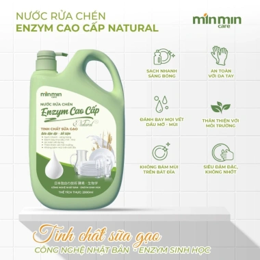 Nước Rửa Chén Min Min Care Enzym Sinh Học 2L – Không Nhớt, Không Hại Da, Sạch Kin Kít, Giá 80.000đ 4