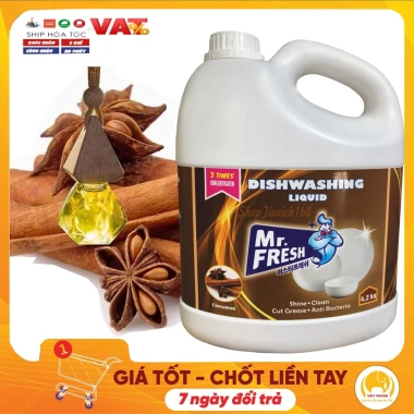 Nước rửa chén Mr.Fresh 4.2L tinh chất trà xanh - Giảm giá 119k, sạch bát bữa