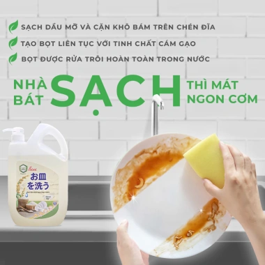 Nước Rửa Chén Nano Faixai 2L Cám Gạo, Làm Sạch Nhanh Dầu Mỡ, Dịu Nhẹ Da Tay, 69.000₫ 3