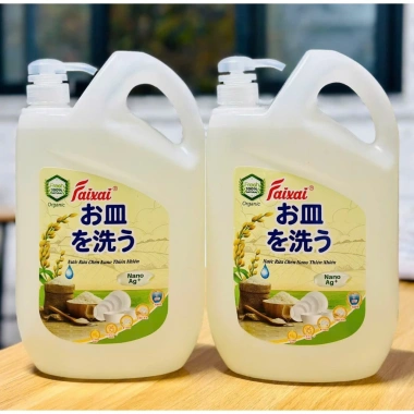 Nước Rửa Chén Nano Faixai 2L Cám Gạo, Làm Sạch Nhanh Dầu Mỡ, Dịu Nhẹ Da Tay, 69.000₫ 10
