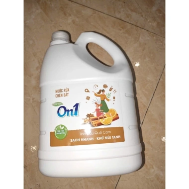 Nước rửa chén On1 3.5kg tinh chất Chanh Sả, Quế Cam, Kiwi & Aloe Vera - Giảm giá 135k, làm sạch nhanh, thơm tự nhiên