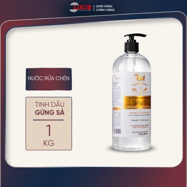 Nước rửa chén On1 tinh dầu gừng sả 1Kg - Sạch bóng, diệt dầu mỡ, bảo vệ da tay 3
