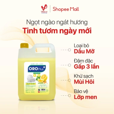 Nước Rửa Chén Oroplus Hương Chanh 9.36kg - Khử Mùi Thức Ăn, Sáng Bóng, Không Hại Da Tay, 190.440₫ 3