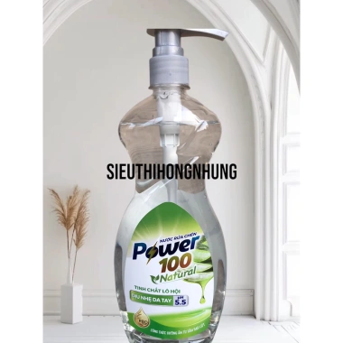 Nước Rửa Chén Power 100 Natural 750g - Tinh Chất Lô Hội, Giá 39.500₫, Giảm 39%