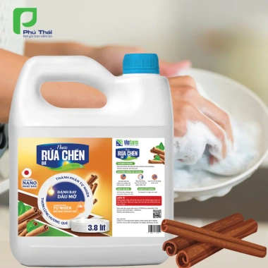 Nước rửa chén quế VIEFARM 3,8 lít - Giảm giá 195.000đ, tẩy dầu mạnh, hương quế tự nhiên 2 Nước rửa chén quế VIEFARM 3,8 lít - Giảm giá 195.000đ, tẩy dầu mạnh, hương quế tự nhiên 2