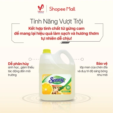 Nước Rửa Chén Senny 3.5kg Khử Mùi, Bỏ Dầu Mỡ, Bảo Vệ Lớp Men - 115.570₫ 7