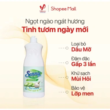 Nước rửa chén Senny 750gr - Giá 33k, tẩy dầu mạnh, hương thơm nhẹ, bảo vệ tay 5