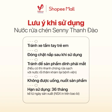Nước Rửa Chén Senny Hương Thanh Đào 3.5kg - Khử Mùi, Bỏ Dầu Mỡ, Bảo Men 96.000₫ 5