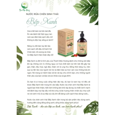Nước rửa chén sinh thái Bếp Xanh Thanh Mộc Hương 500ml chiết xuất cafe – không hại da tay, chỉ 40.000đ 4