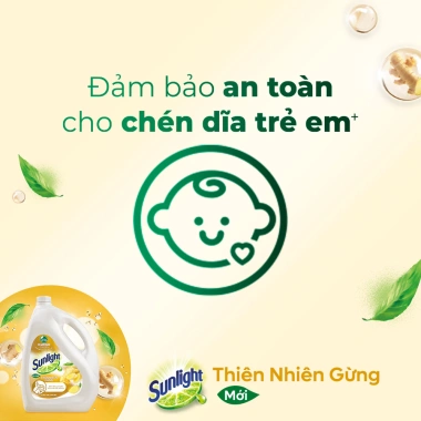 Nước Rửa Chén Sunlight Thiên Nhiên Gừng Gốc Thực Vật 3.5kg An Toàn Cho Bé 139.000