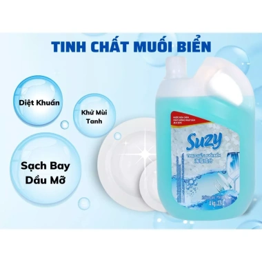 Nước rửa chén SUZY 4Kg Hữu Cơ Nhật Bản - Giá 96.000, sạch bát, khử mùi mạnh