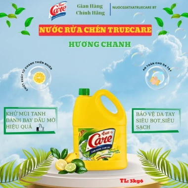 Nước rửa chén True Care 3kg - Khử mùi tanh, siêu bọt, tiết kiệm, chiết xuất thiên nhiên, chỉ 80.000 VND 2