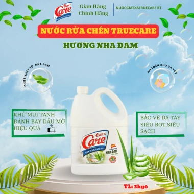 Nước rửa chén True Care 3kg - Khử mùi tanh, siêu bọt, tiết kiệm, chiết xuất thiên nhiên, chỉ 80.000 VND 4