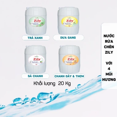 Nước Rửa Chén Zily 20Kg - Giảm Giá, Tặng 2 Dây Xả Vải (10 Gói/Dây) 5