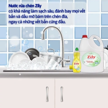 Nước Rửa Chén Zily 20Kg - Giảm Giá, Tặng 2 Dây Xả Vải (10 Gói/Dây) 7
