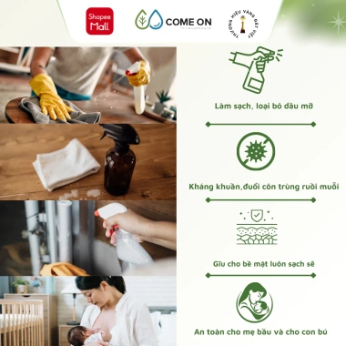 Nước rửa đa năng COME ON xịt, làm sạch bề mặt, loại bỏ vết bẩn cứng đầu, 104.500 VND