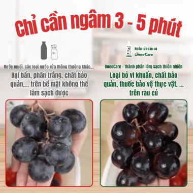 Nước rửa rau củ quả UneeCare 800ml - Loại bỏ vi khuẩn, hóa chất, giảm giá 169k 3