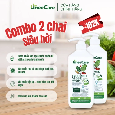 Nước rửa rau củ quả UneeCare 800ml - Loại bỏ vi khuẩn, hóa chất, giảm giá 169k 9