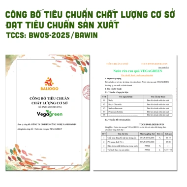 Nước Rửa Rau Quả Organic VegaGreen 1.600ml – Tự Nhiên, Rửa Thực Phẩm, Chén Đĩa, Dụng Cụ Em Bé – 175k