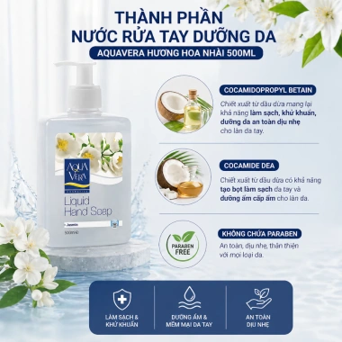 Nước rửa tay AquaVera 500ml hương lô hội – Dưỡng da, mềm mịn, không khô, chỉ 67.080đ 3