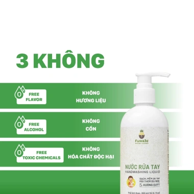 Nước rửa tay Fuwa3e 300ml mùi tinh dầu quýt Enzyme sinh học - Giá ưu đãi 86.000₫ 3
