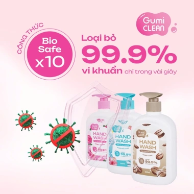 Nước Rửa Tay Gumi 500ml Diệt 99.9% Vi Khuẩn, Bảo Vệ Da, Hỗ Trợ Đề Kháng Tự Nhiên 4