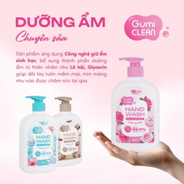 Nước Rửa Tay Gumi 500ml Diệt 99.9% Vi Khuẩn, Bảo Vệ Da, Hỗ Trợ Đề Kháng Tự Nhiên 5
