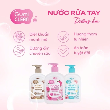 Nước Rửa Tay Gumi 500ml Diệt 99.9% Vi Khuẩn, Bảo Vệ Da, Hỗ Trợ Đề Kháng Tự Nhiên 6