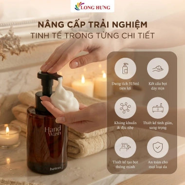 Nước rửa tay Hetras Bubble 515ml hương nước hoa - Sạch nhẹ, thơm lâu, 429.000 VND