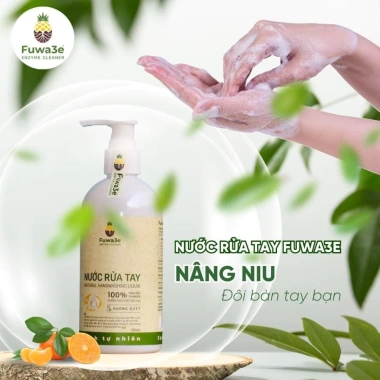 Nước rửa tay hữu cơ FUWA3E enzyme sinh học dứa 300ml/100ml hương quýt - An toàn cho mọi loại da, giảm giá 86k