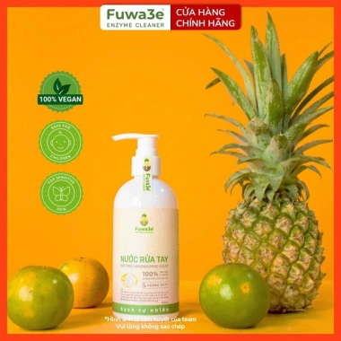 Nước rửa tay hữu cơ FUWA3E enzyme sinh học dứa 300ml/100ml hương quýt - An toàn cho mọi loại da, giảm giá 86k
