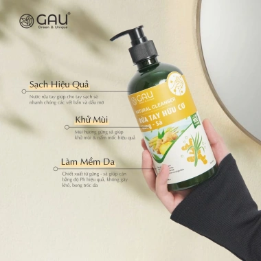 Nước rửa tay hữu cơ thiên nhiên Men GAU Trà Xanh Chanh Bay Mùi Tan, sạch dầu mỡ 500ml – 98.000₫ 9