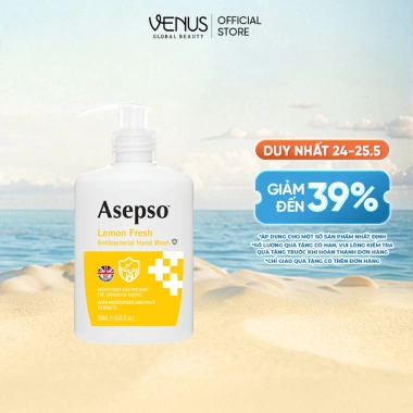 Nước Rửa Tay Kháng Khuẩn ASEPSO Hương Chanh 250ml - Khử Mùi, Dưỡng Ẩm, 55.000₫