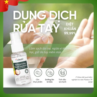 Nước Rửa Tay Khô Dưỡng ẩm COBOTÉ Chiết xuất Dừa + Tinh Dầu Sả – Chai xịt 100ml, khô nhanh, dưỡng ẩm sâu, giảm 23% 4