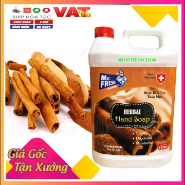 Nước rửa tay khử mùi Premium Hand Soap Mr Fresh 5L hương quế giảm giá 209.000đ sạch sạch thơm mát 4