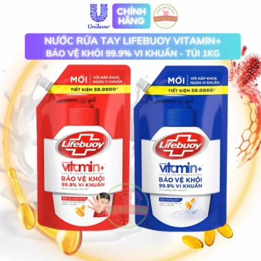 Nước Rửa Tay Lifebuoy Vitamin+ 1KG - Bảo Vệ 99.9% Vi Khuẩn, Giá Ưu Đãi 172.000₫