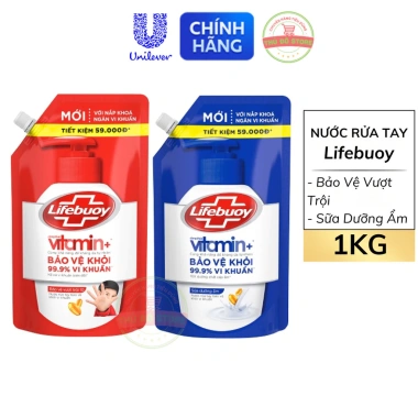 Nước Rửa Tay Lifebuoy Vitamin+ 1KG - Bảo Vệ 99.9% Vi Khuẩn, Giá Ưu Đãi 172.000₫