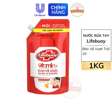 Nước Rửa Tay Lifebuoy Vitamin+ 1KG - Bảo Vệ 99.9% Vi Khuẩn, Giá Ưu Đãi 172.000₫
