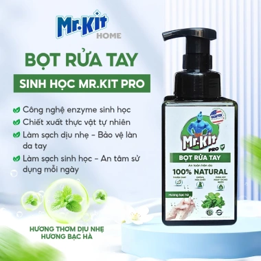 Nước rửa tay sinh học Mr.Kit Pro 450ml dạng bọt hương bạc hà tự nhiên - Dịu nhẹ cho mọi da, giá chỉ 83.000₫ 5