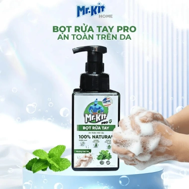Nước rửa tay sinh học Mr.Kit Pro 450ml dạng bọt hương bạc hà tự nhiên - Dịu nhẹ cho mọi da, giá chỉ 83.000₫ 6
