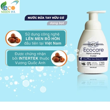 Nước rửa tay tạo bọt ECOCARE 250ml tinh dầu cam quế nhài không khô da, an toàn cho bé và mẹ bầu